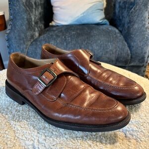 JOHNSTON & MURPHY  BROWN  MONK STRAP SIZE 8.5 M Signature series SHEEPSKIN